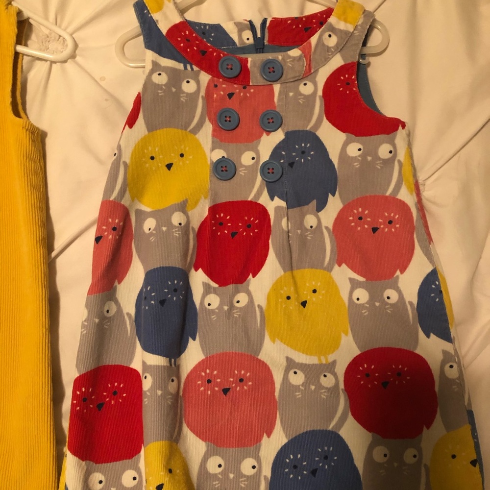 Mini Boden Corduroy Dress 4/5 Owls